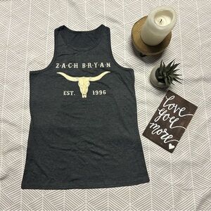Zack Bryan charcoal gray tank top size Small